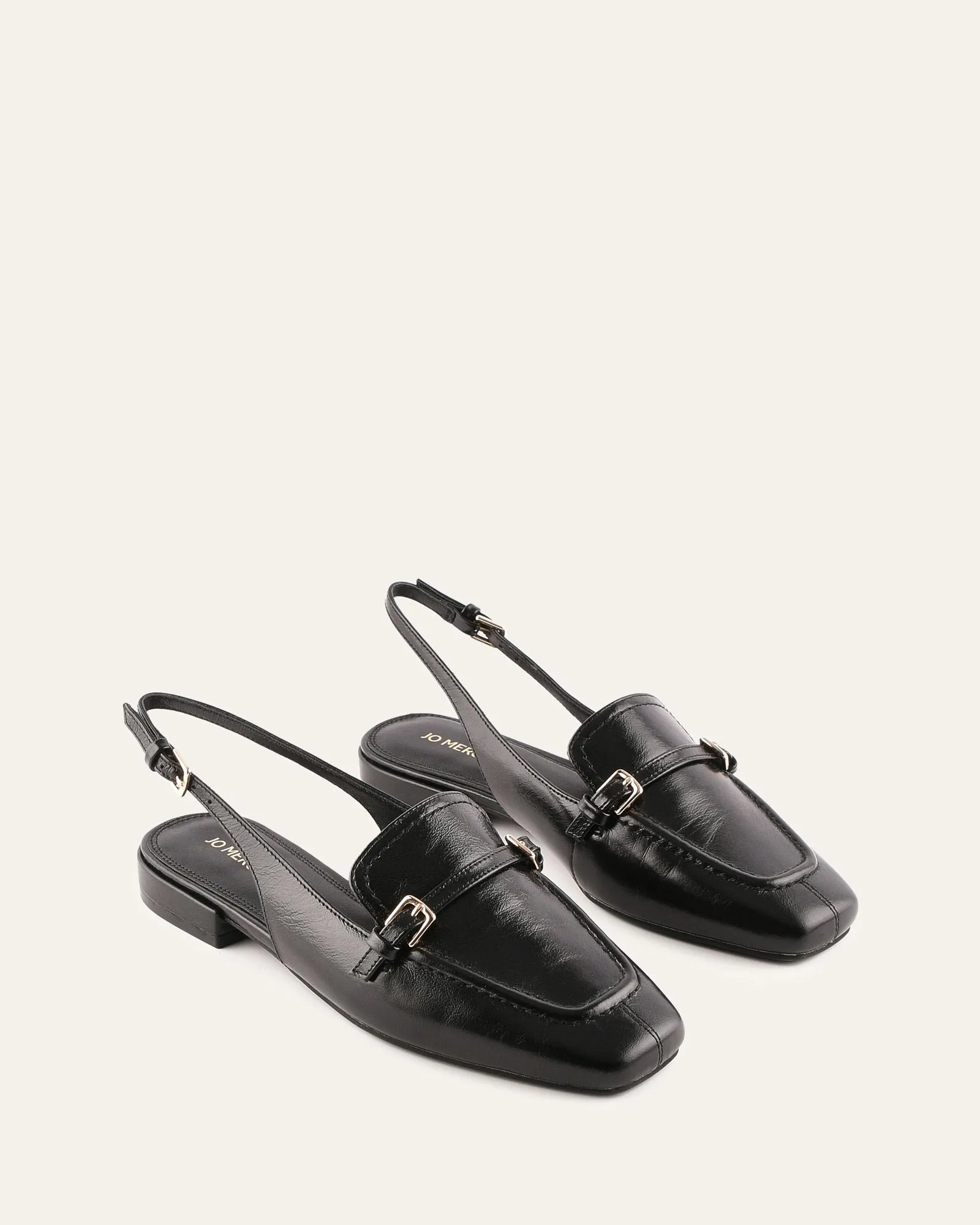 LYON DRESS FLATS BLACK LEATHER sold by Jo Mercer product image thumbnail 2
