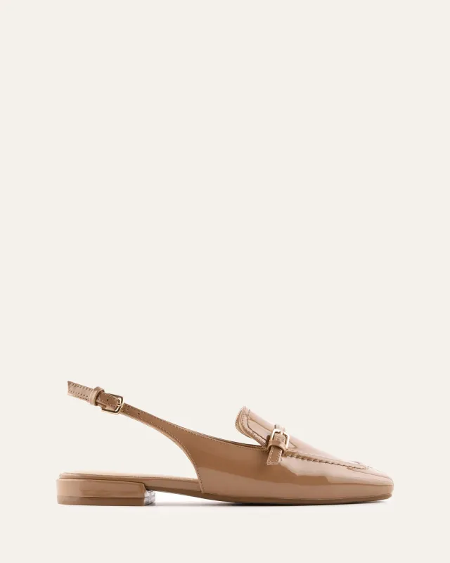 LYON DRESS FLATS SEPIA PATENT made by Jo Mercer