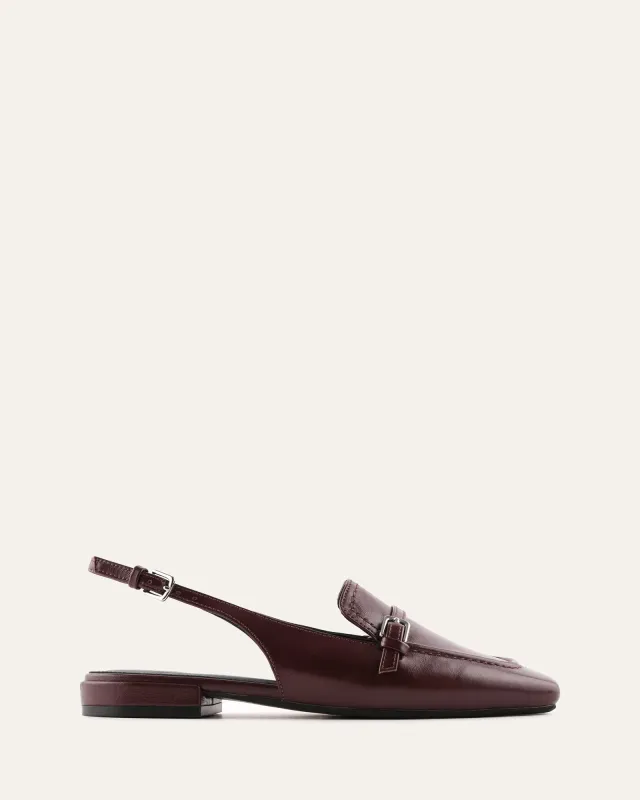 LYON DRESS FLATS MERLOT LEATHER made by Jo Mercer