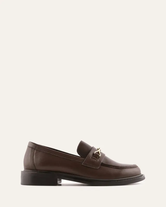 EDGAR LOAFERS CHOCOLATE LEATHER sold by Jo Mercer