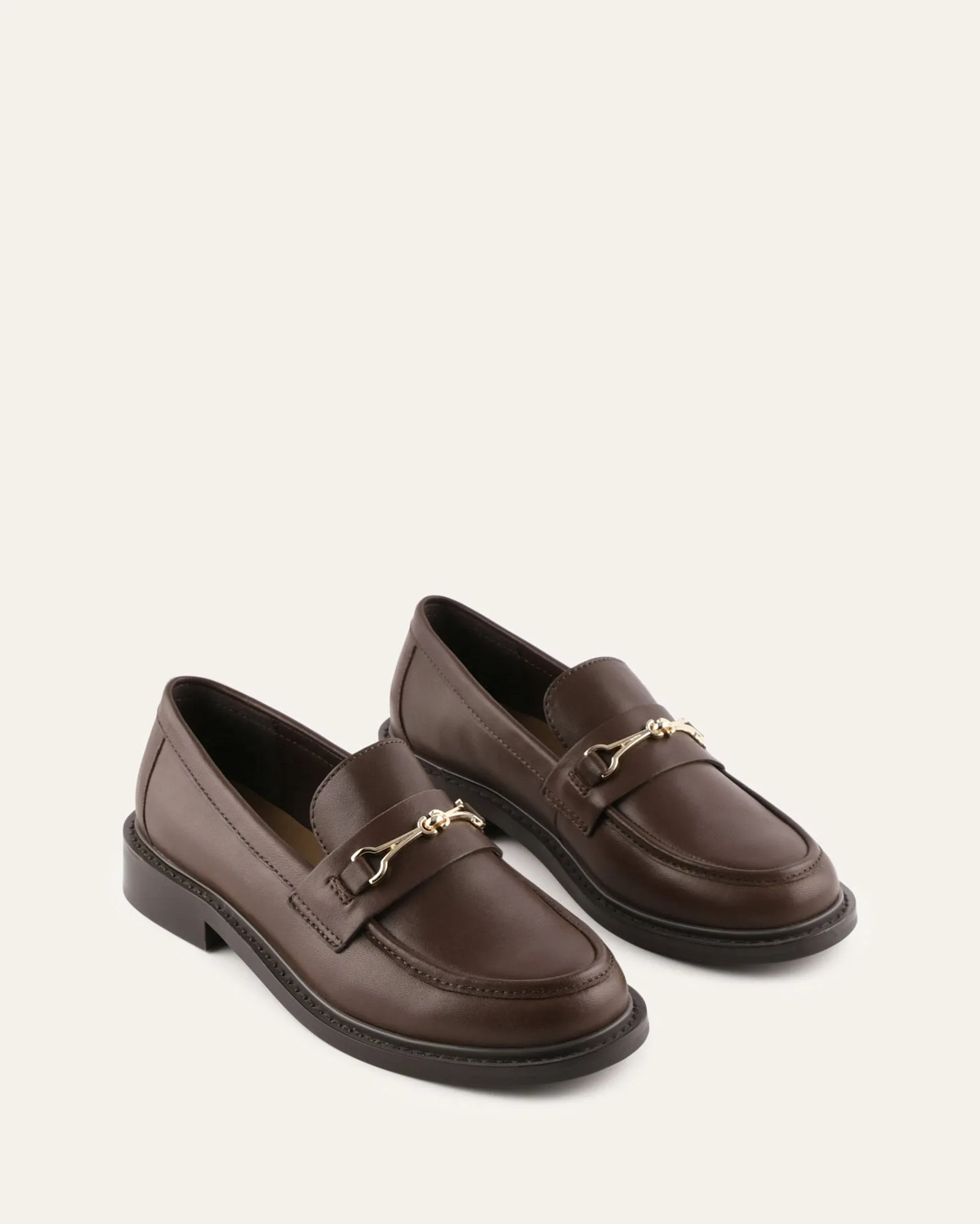 EDGAR LOAFERS CHOCOLATE LEATHER sold by Jo Mercer product image thumbnail 2