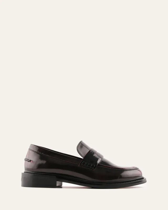 EBONY LOAFERS BURGUNDY LEATHER made by Jo Mercer