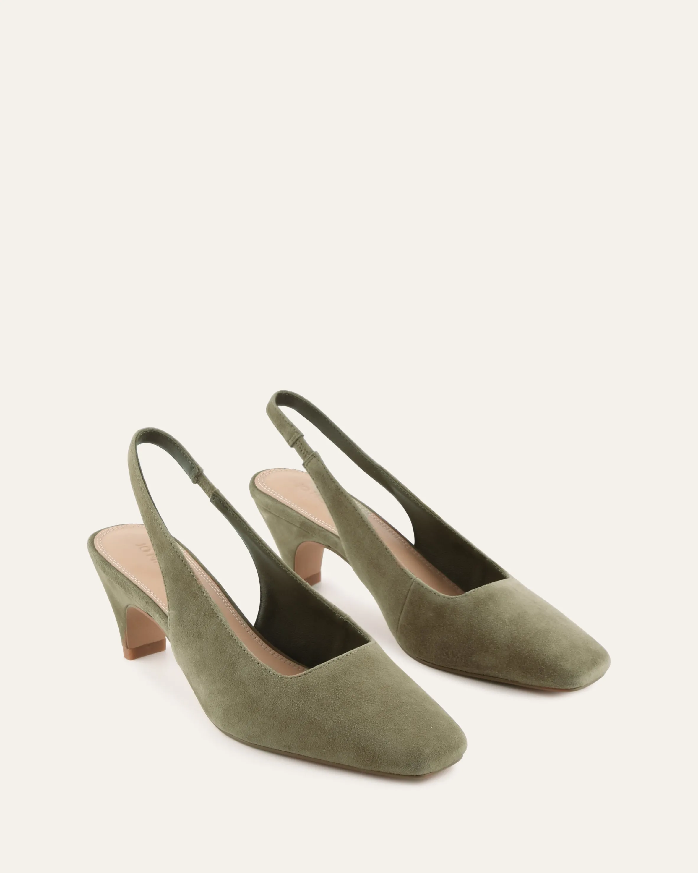 TREY LOW HEELS OLIVE SUEDE sold by Jo Mercer product image thumbnail 2
