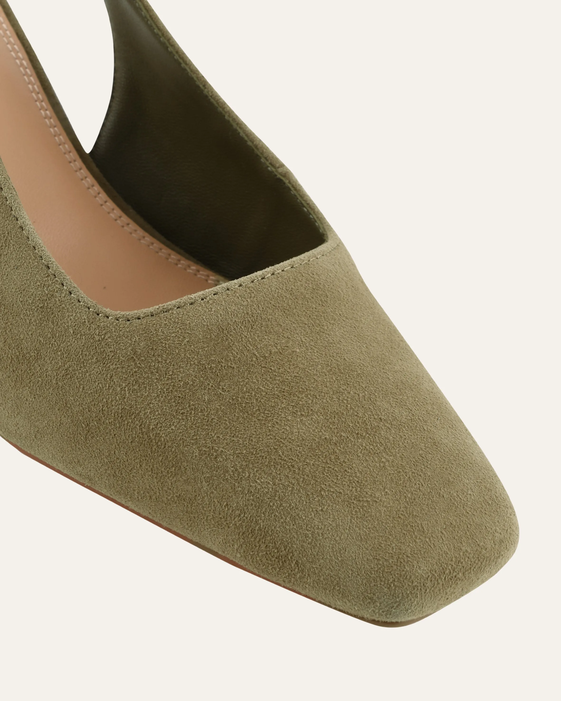 TREY LOW HEELS OLIVE SUEDE sold by Jo Mercer product image thumbnail 3