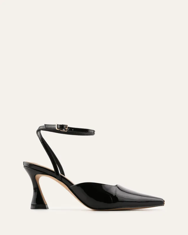 JACQULINE MID HEELS BLACK PATENT made by Jo Mercer