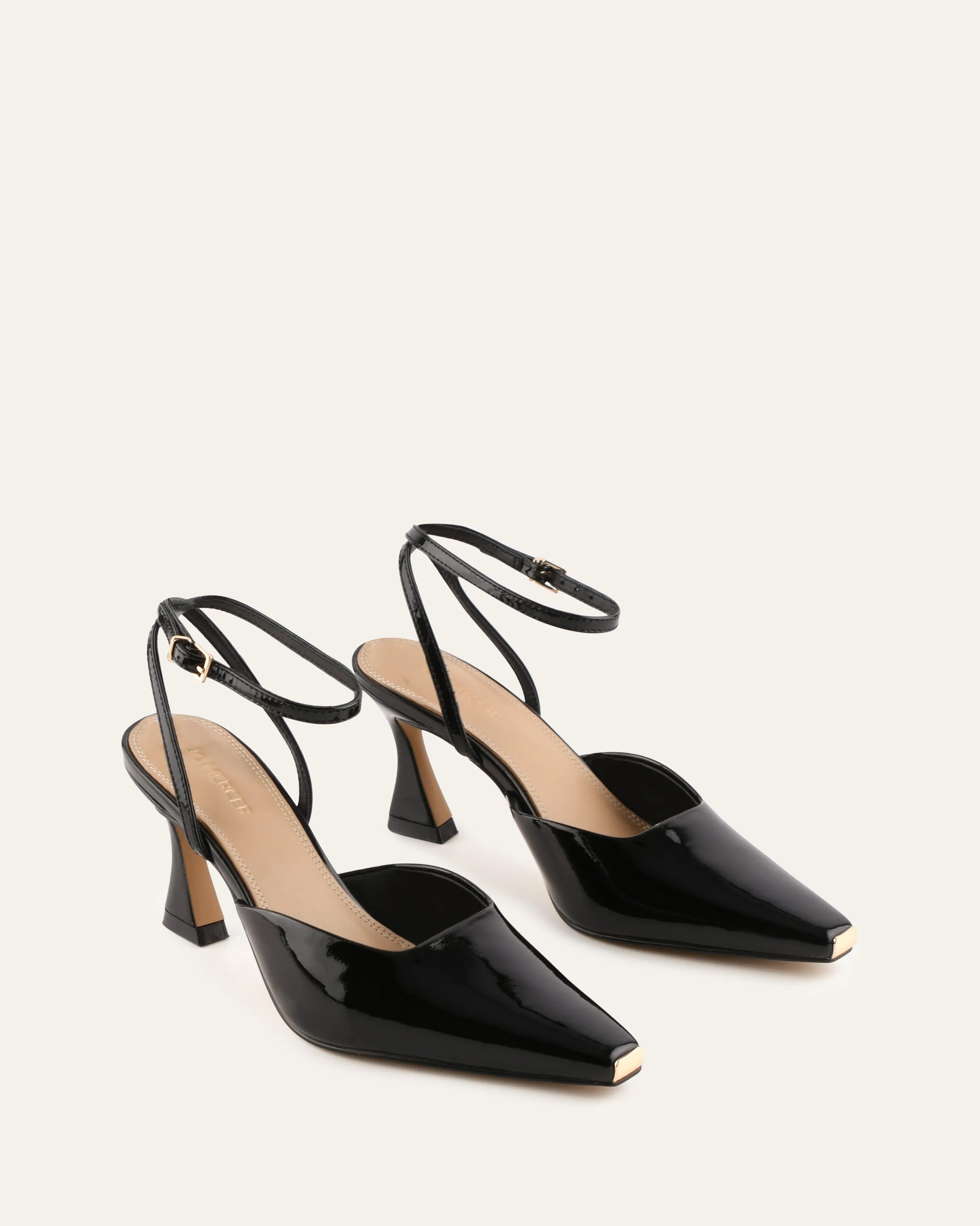 JACQULINE MID HEELS BLACK PATENT sold by Jo Mercer product image thumbnail 2