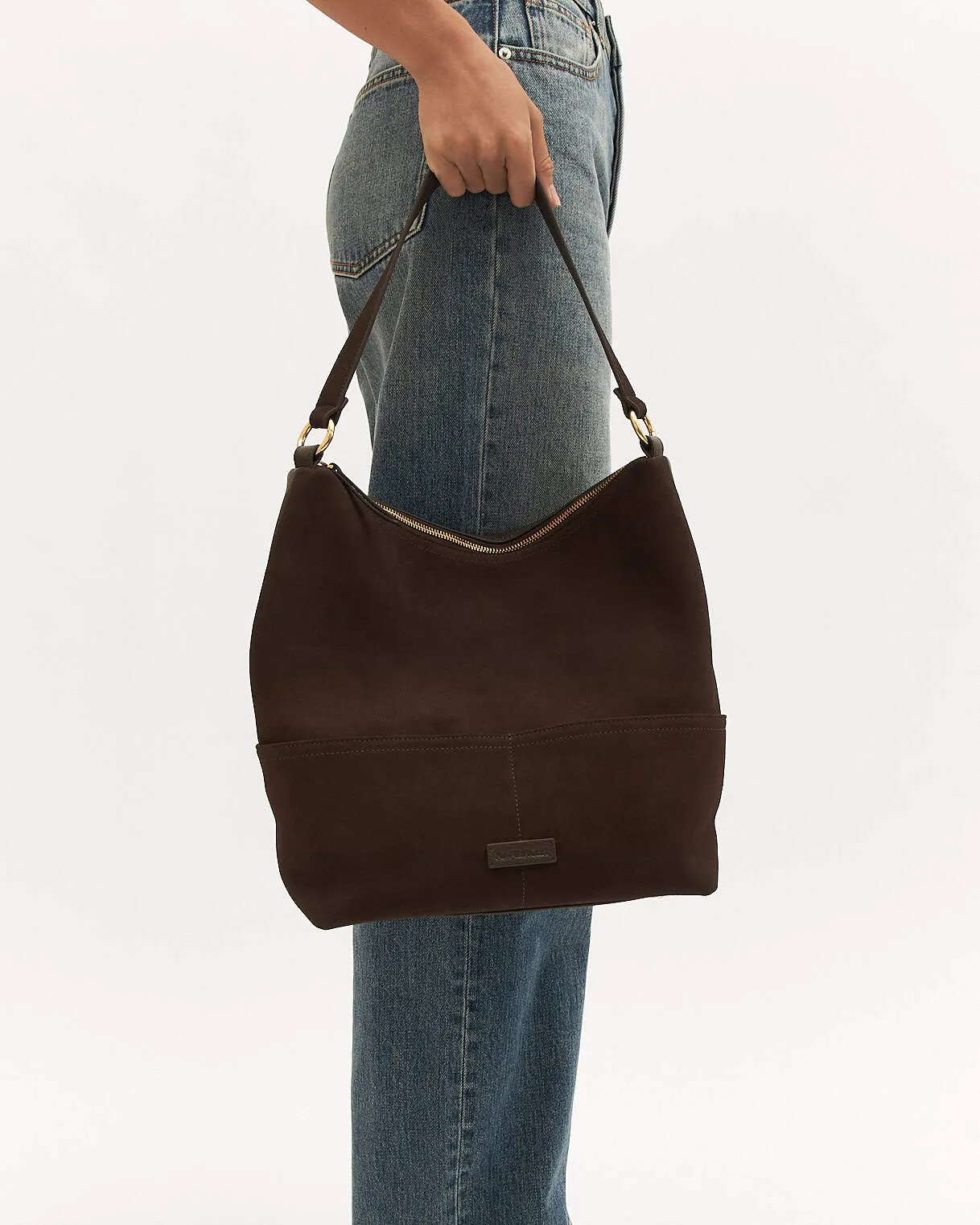 MICAH SHOULDER BAG BITTER CHOC SUEDE sold by Jo Mercer product image thumbnail 2