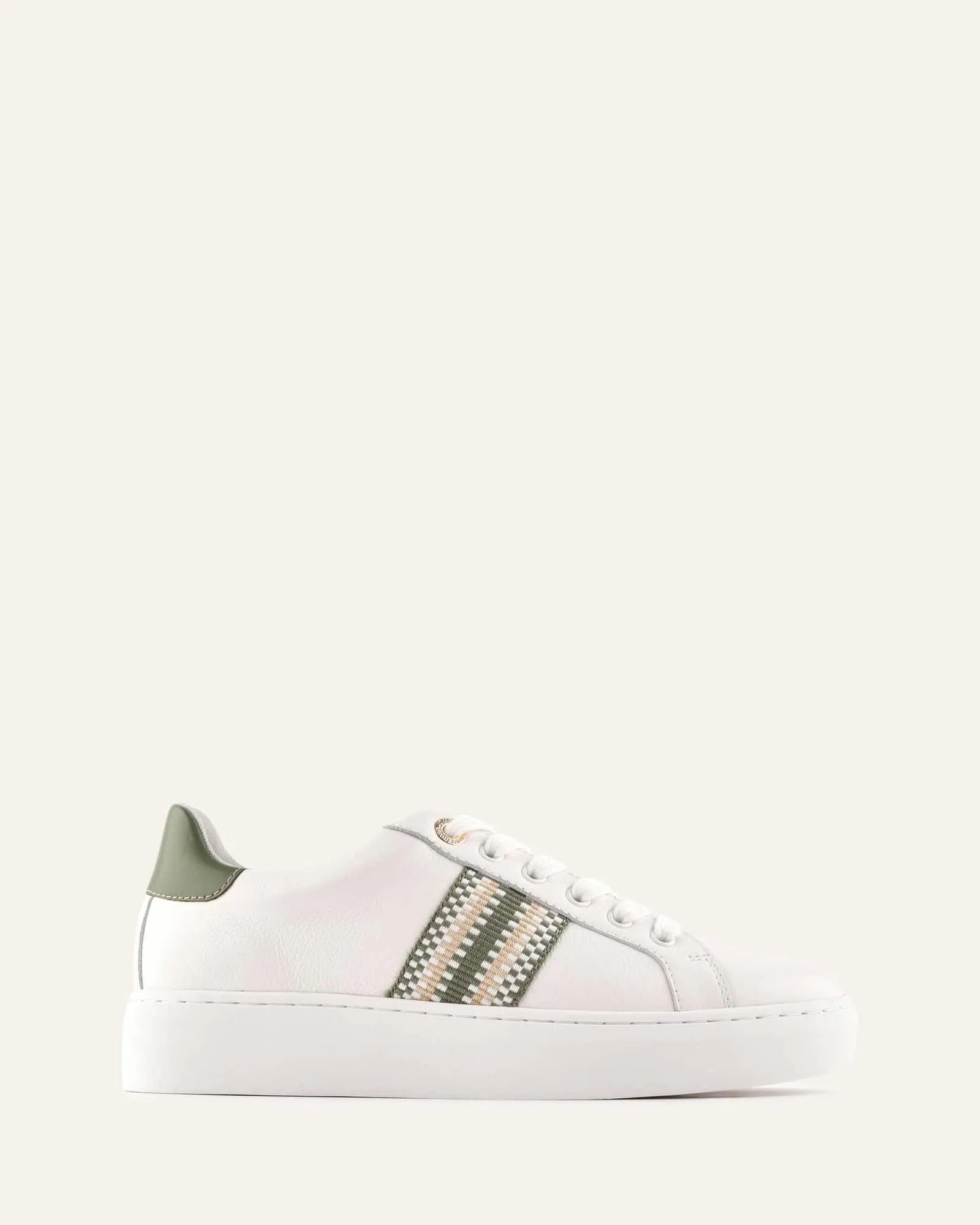 HOLLY SNEAKERS WHITE/SAGE LEATHER sold by Jo Mercer