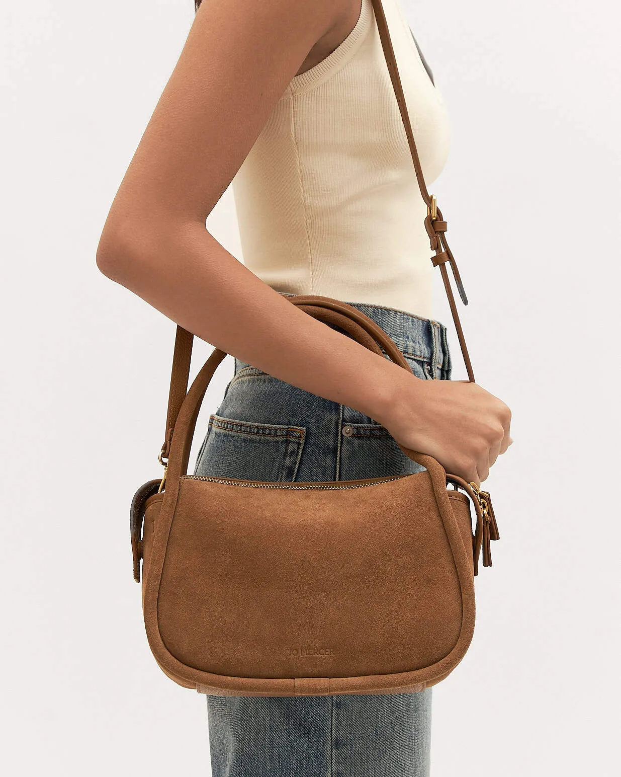 CHASE CROSSBODY BAG BISCUIT SUEDE sold by Jo Mercer product image thumbnail 2