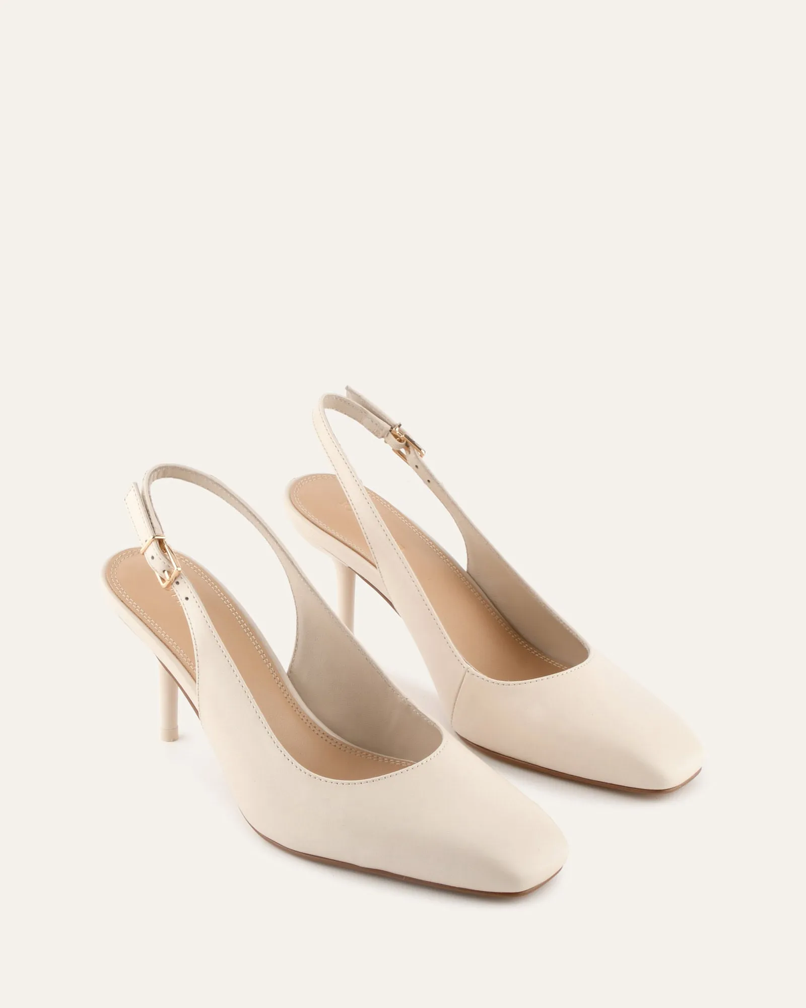 TERRANCE MID HEELS OFF WHITE LEATHER sold by Jo Mercer product image thumbnail 2