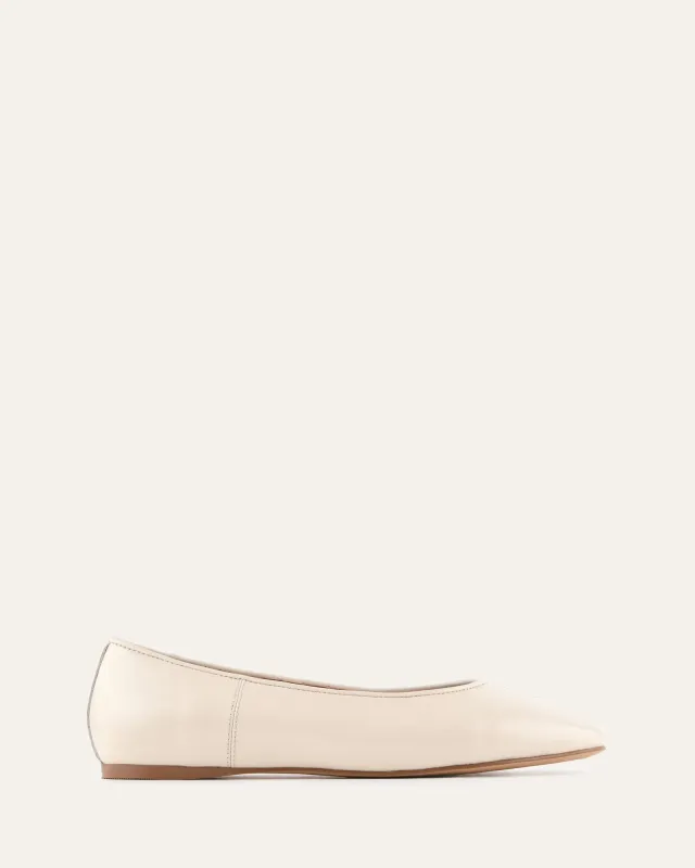 YARRA DRESS FLATS OFF WHITE LEATHER made by Jo Mercer