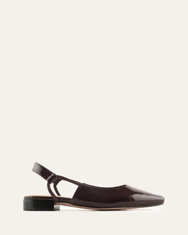 LARISSA DRESS FLATS MERLOT PATENT made by Jo Mercer