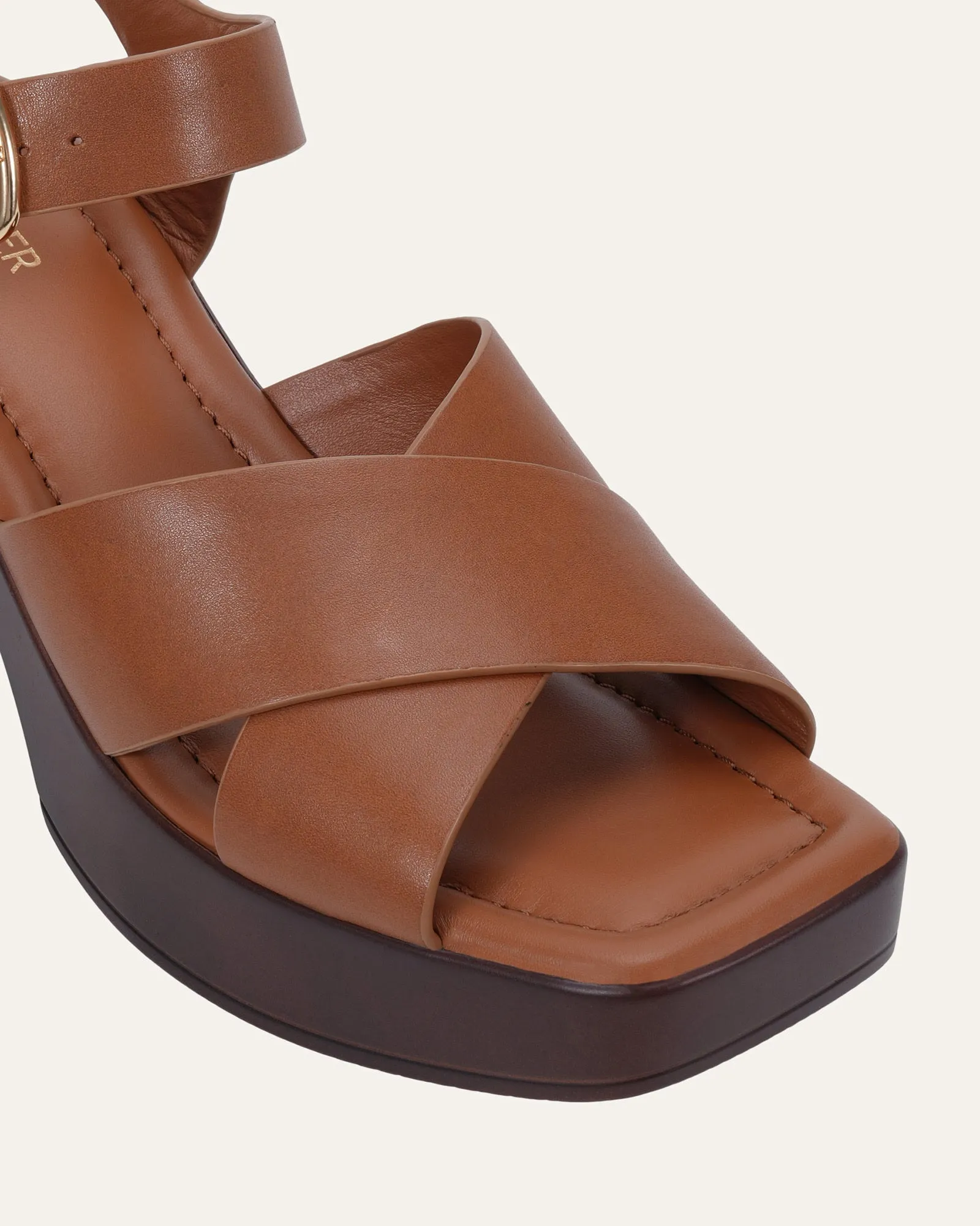 WILMA MID HEEL SANDALS TUSCAN TAN LEATHER sold by Jo Mercer product image thumbnail 3