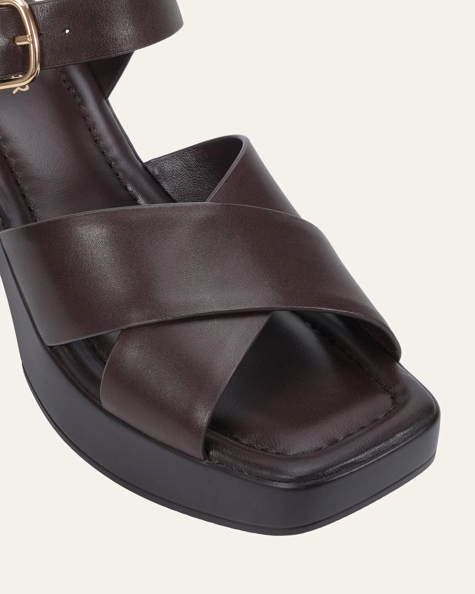 WILMA MID HEEL SANDALS CHOCOLATE LEATHER sold by Jo Mercer product image thumbnail 3