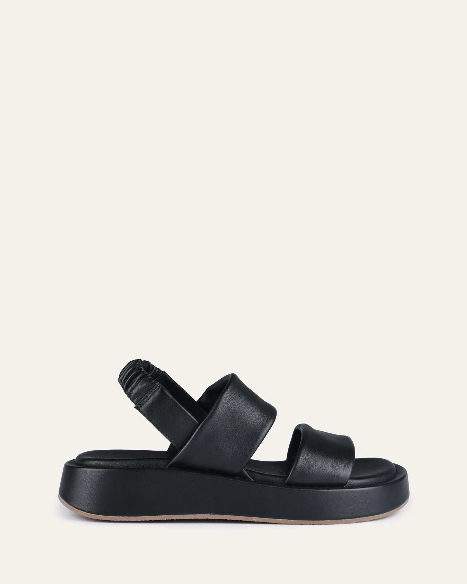 DANA FLAT SANDALS BLACK LEATHER sold by Jo Mercer