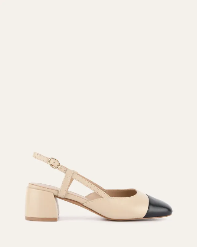 JACKIE LOW HEELS SAND MULTI sold by Jo Mercer