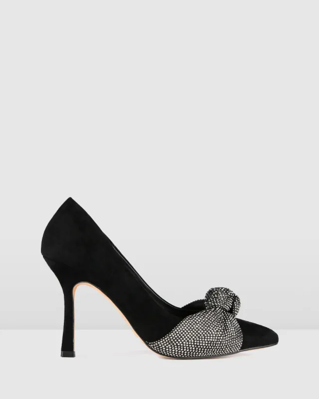 LEXIE HIGH HEELS BLACK SUEDE made by Jo Mercer