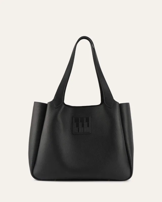 ALPHA TOTE BAG BLACK LEATHER sold by Jo Mercer