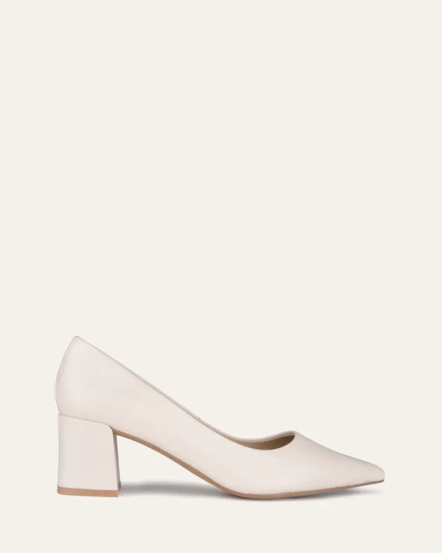 CARRINGTON LOW HEELS OFF WHITE LEATHER sold by Jo Mercer
