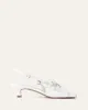 MONICA MID HEEL SANDALS WHITE LEATHER sold by Jo Mercer