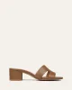 JAYDA MID HEEL SANDALS TAN LEATHER sold by Jo Mercer