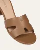 JAYDA MID HEEL SANDALS TAN LEATHER sold by Jo Mercer