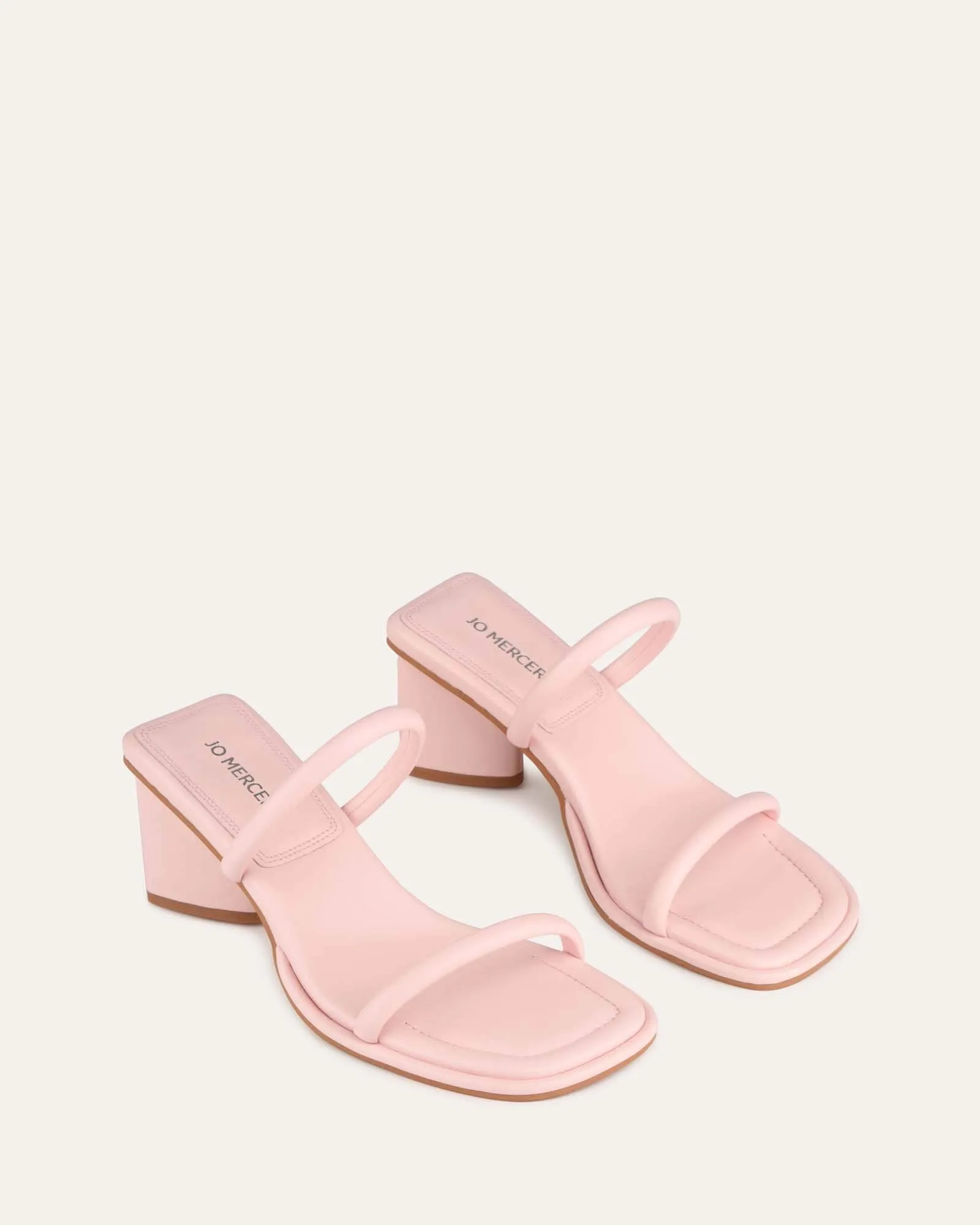 MIMI MID HEEL SANDALS SOFT PINK LEATHER sold by Jo Mercer product image thumbnail 2