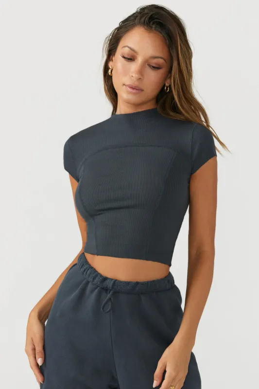 Contrast Stitch Crop Tee sold by Joah Brown