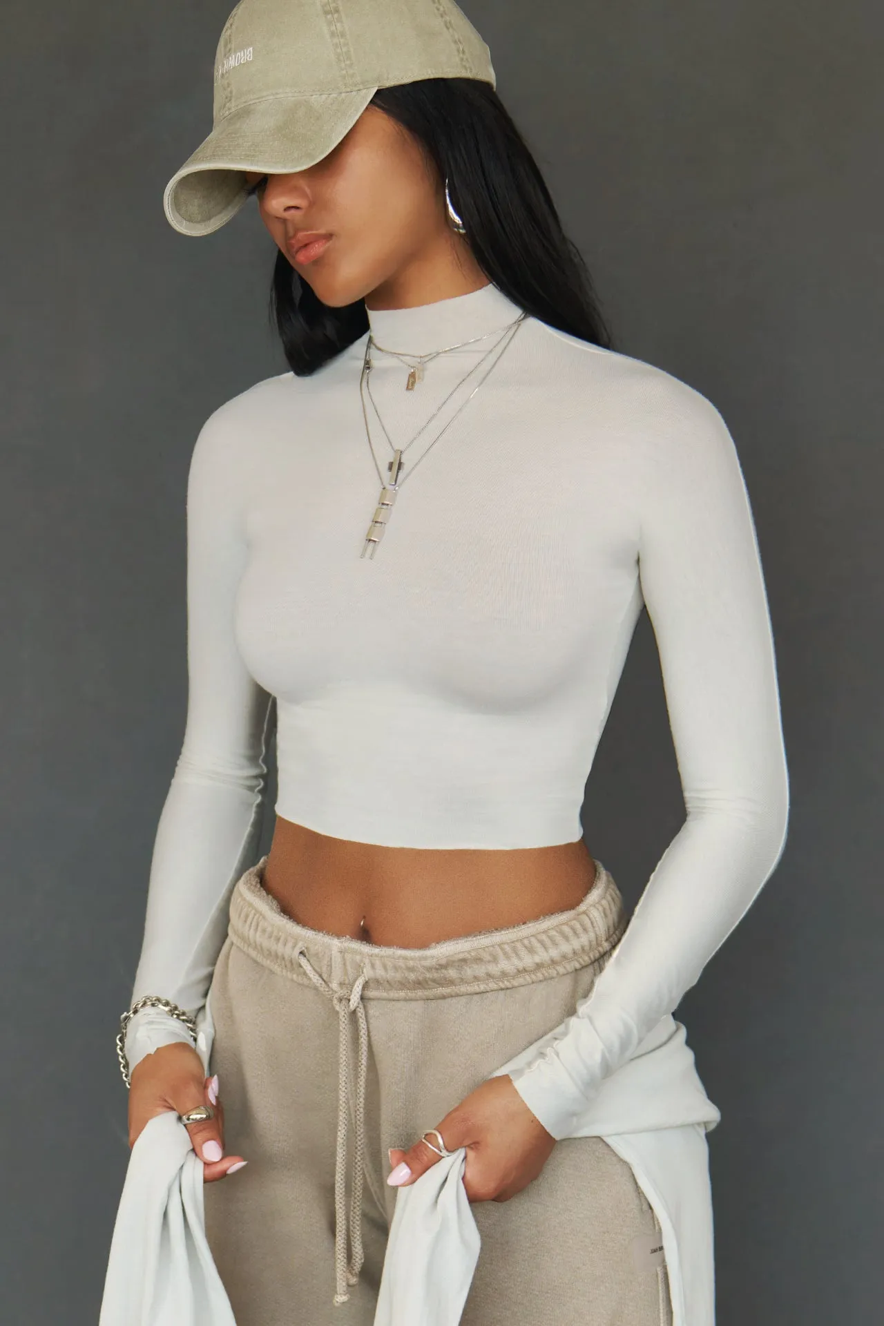 Cropped Mock Neck Long Sleeve sold by Joah Brown product image thumbnail 4
