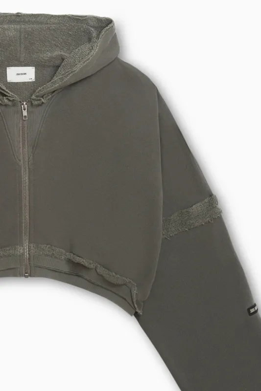 Deconstructed Crop Zip Hoodie sold by Joah Brown