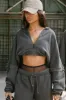 Deconstructed Crop Zip Hoodie sold by Joah Brown