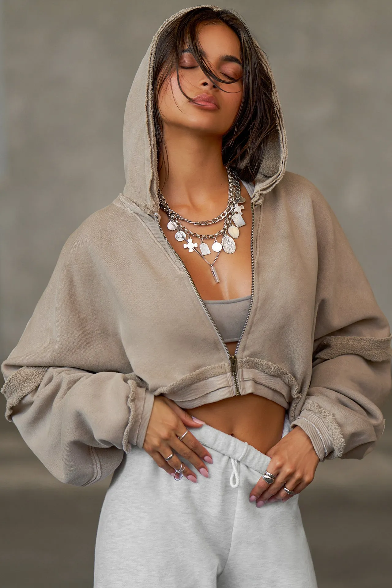 Deconstructed Crop Zip Hoodie sold by Joah Brown product image thumbnail 5