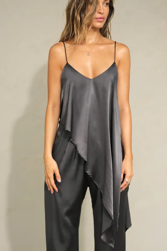 Asymmetrical Silk Tank sold by Joah Brown