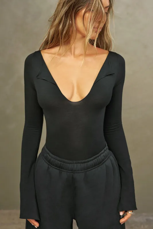 Notched V Neck Long Sleeve sold by Joah Brown
