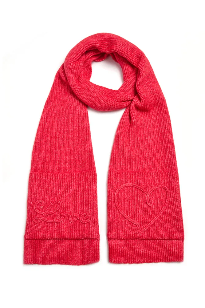 The Red Embroidered Love Scarf sold by jocelyn