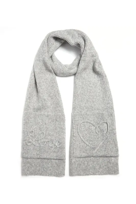 The Grey Embroidered Love Scarf sold by jocelyn