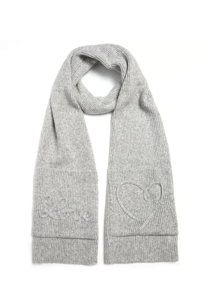 The Grey Embroidered Love Scarf sold by jocelyn