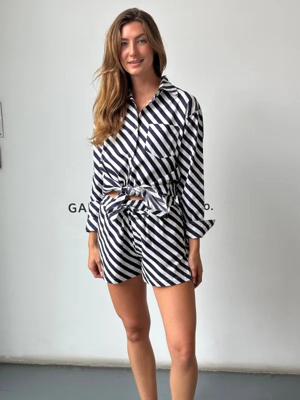 The St. Tropez Printed Stripe Shorts sold by jocelyn