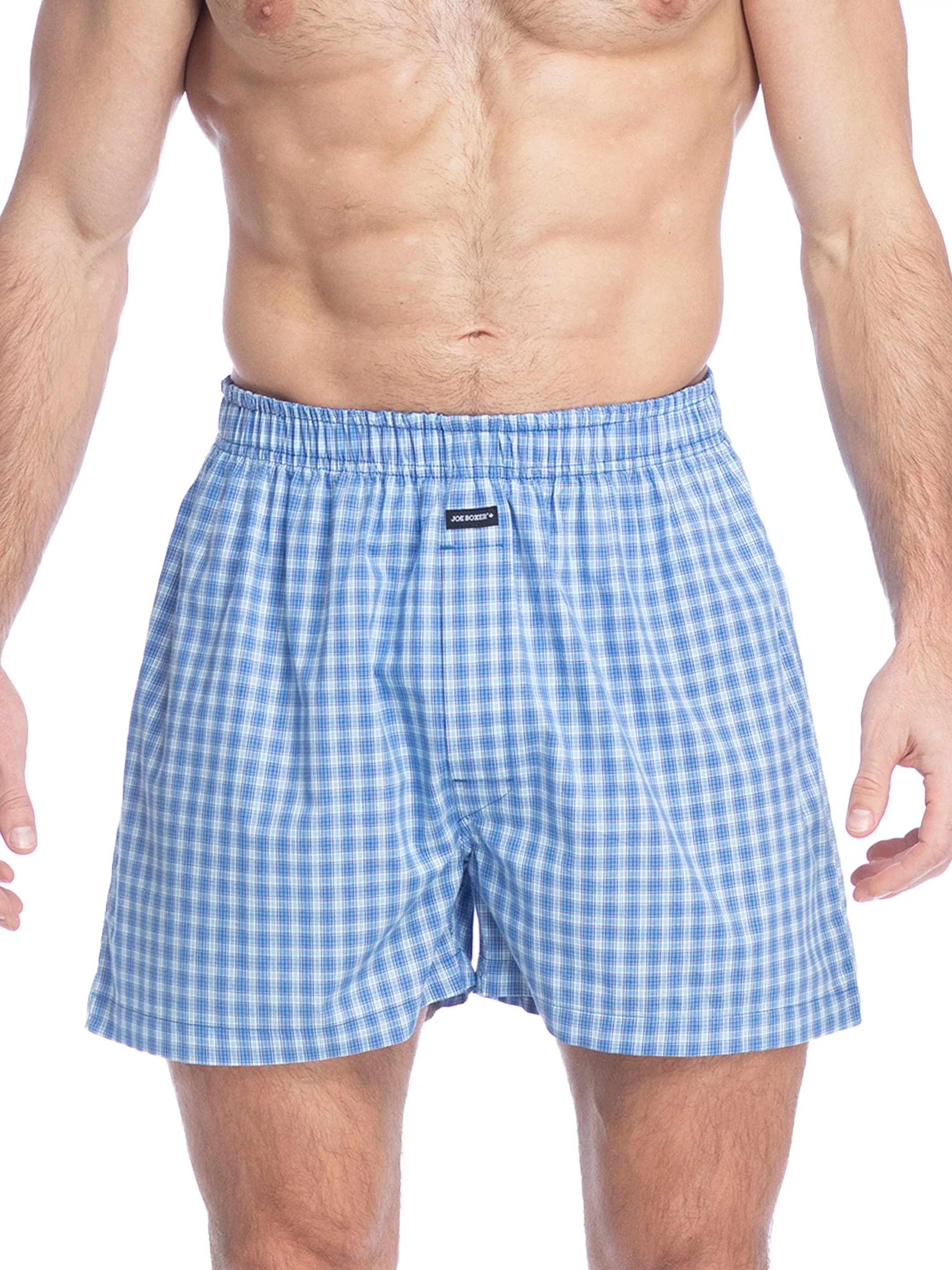 POPLIN BOXER | BLUE PLAID sold by Joe Boxer