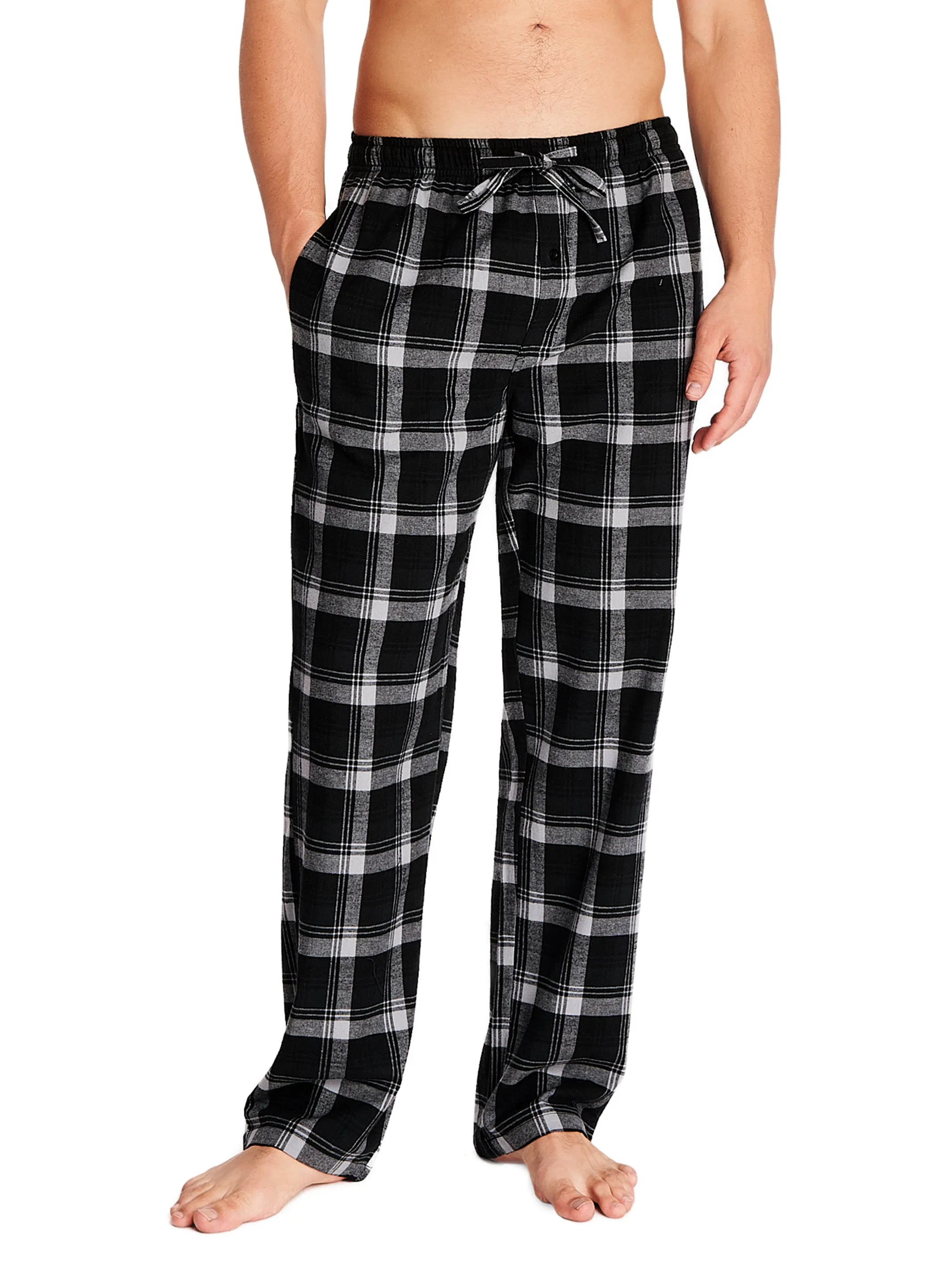 FLANNEL PANT COVERED WAISTBAND | BLACK/GREY PLAID sold by Joe Boxer