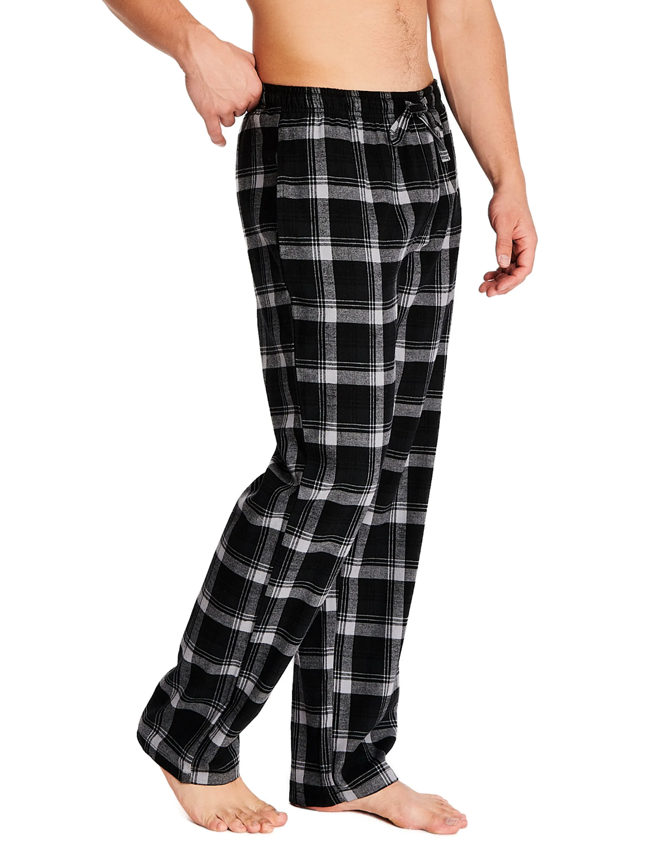 FLANNEL PANT COVERED WAISTBAND | BLACK/GREY PLAID sold by Joe Boxer product image thumbnail 2