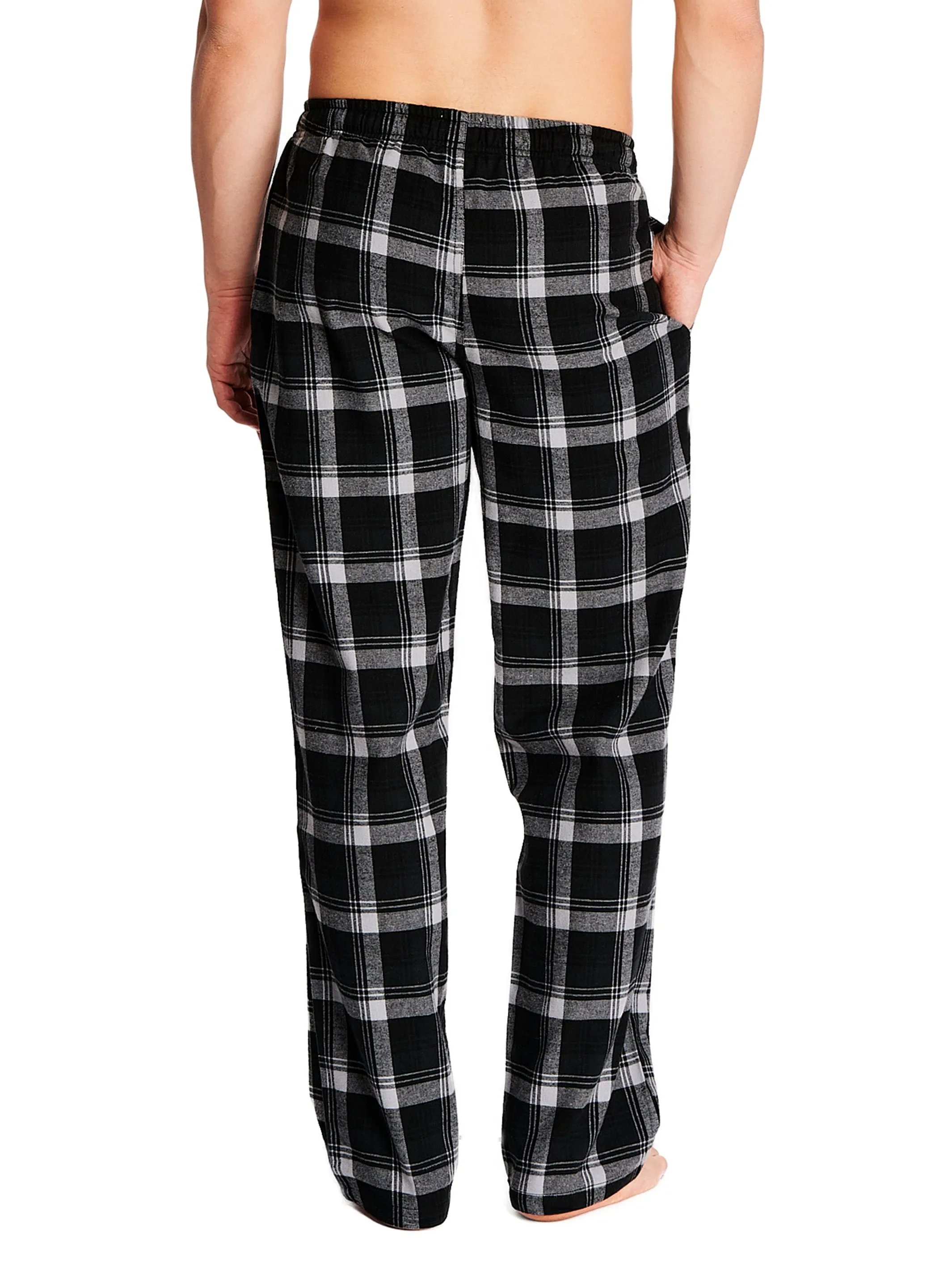 FLANNEL PANT COVERED WAISTBAND | BLACK/GREY PLAID sold by Joe Boxer product image thumbnail 3