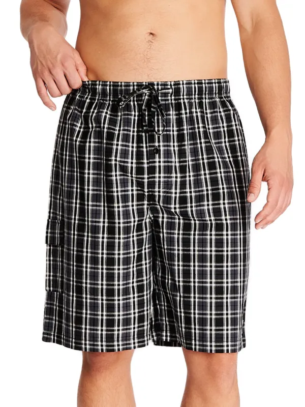 POPLIN JAM SHORT | BLACK/WHITE PLAID sold by Joe Boxer