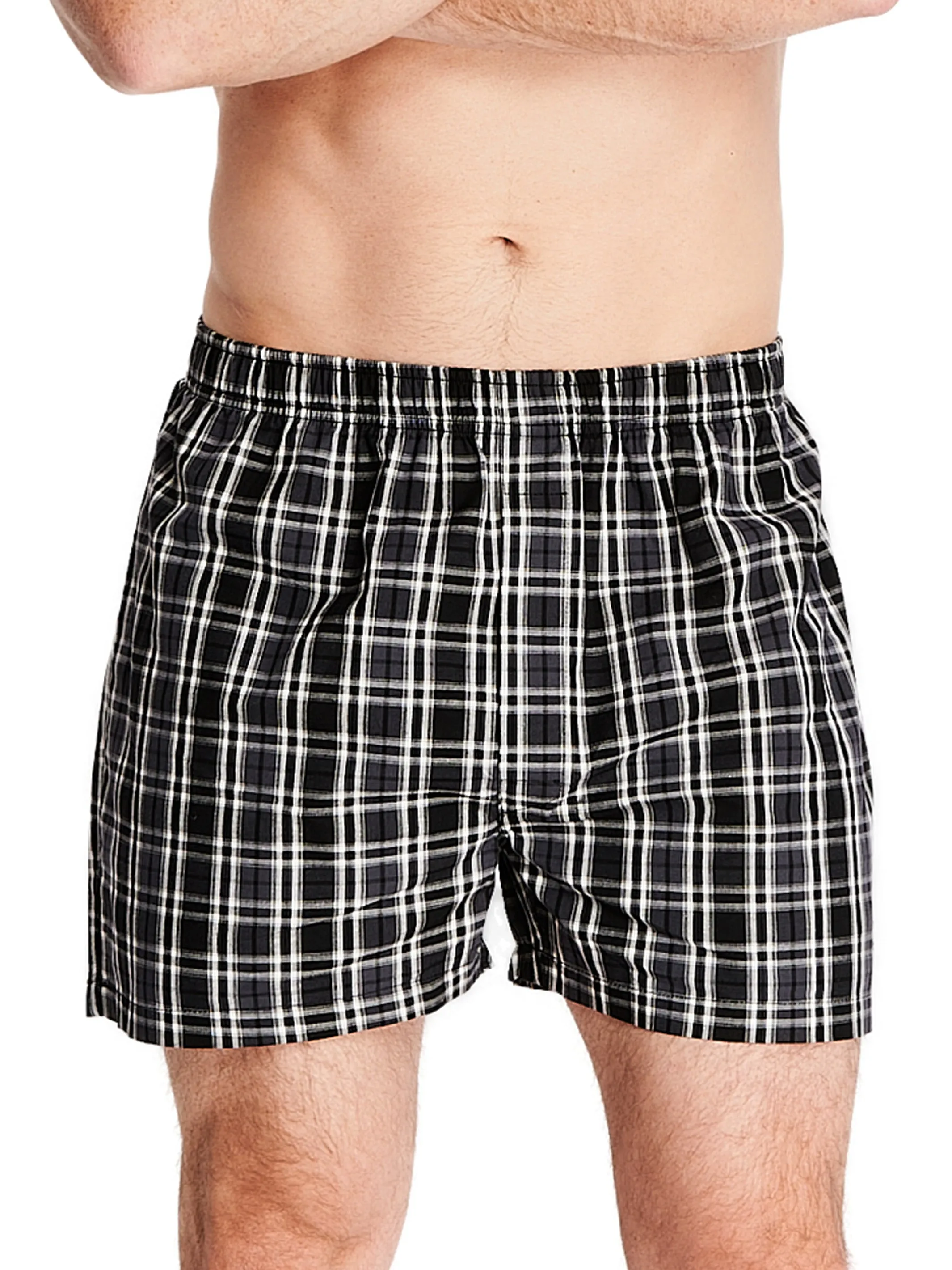POPLIN BOXER | BLACK/WHITE PLAID sold by Joe Boxer
