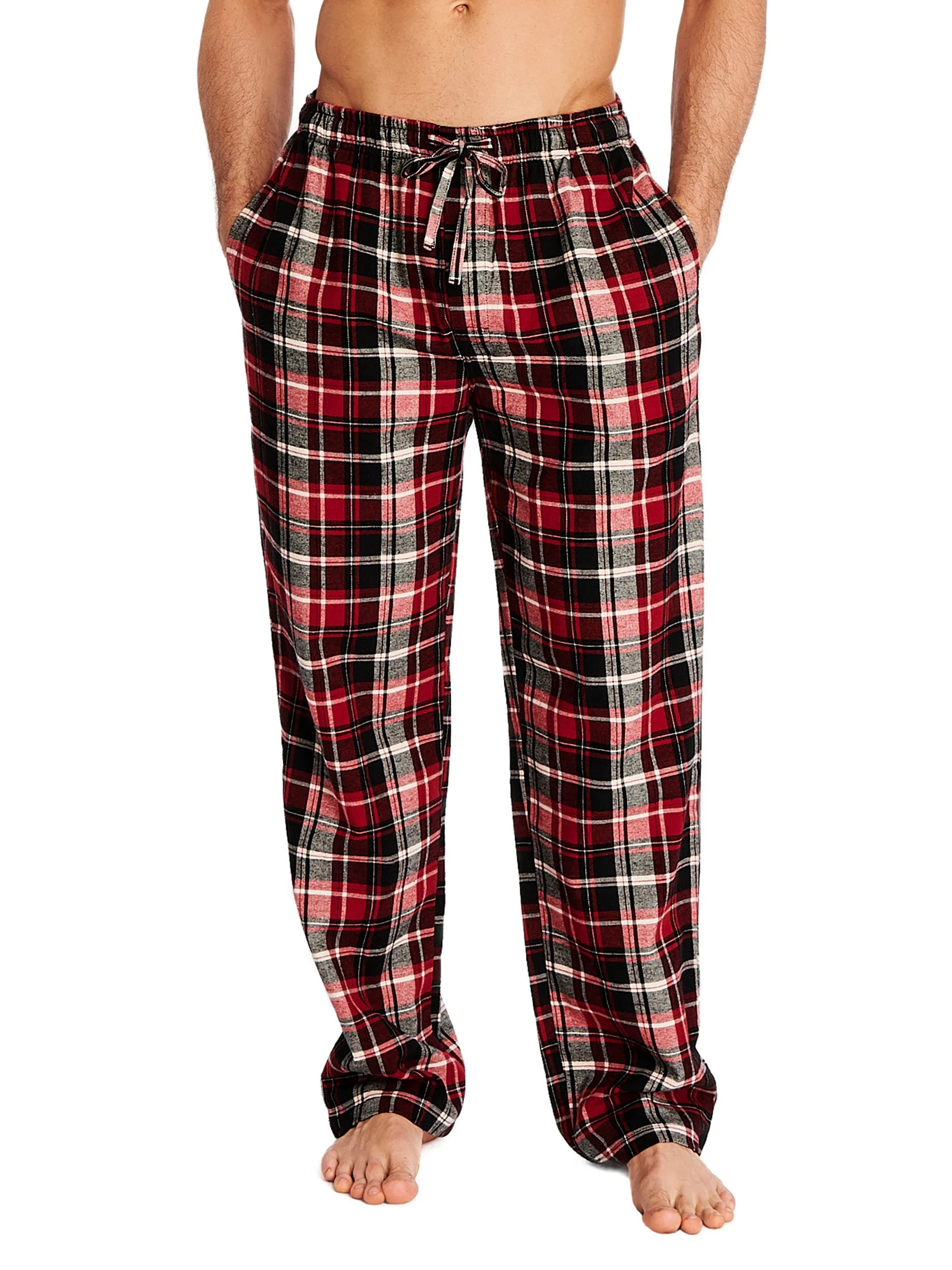 FLANNEL PANT COVERED WAISTBAND | BLACK/RED PLAID sold by Joe Boxer