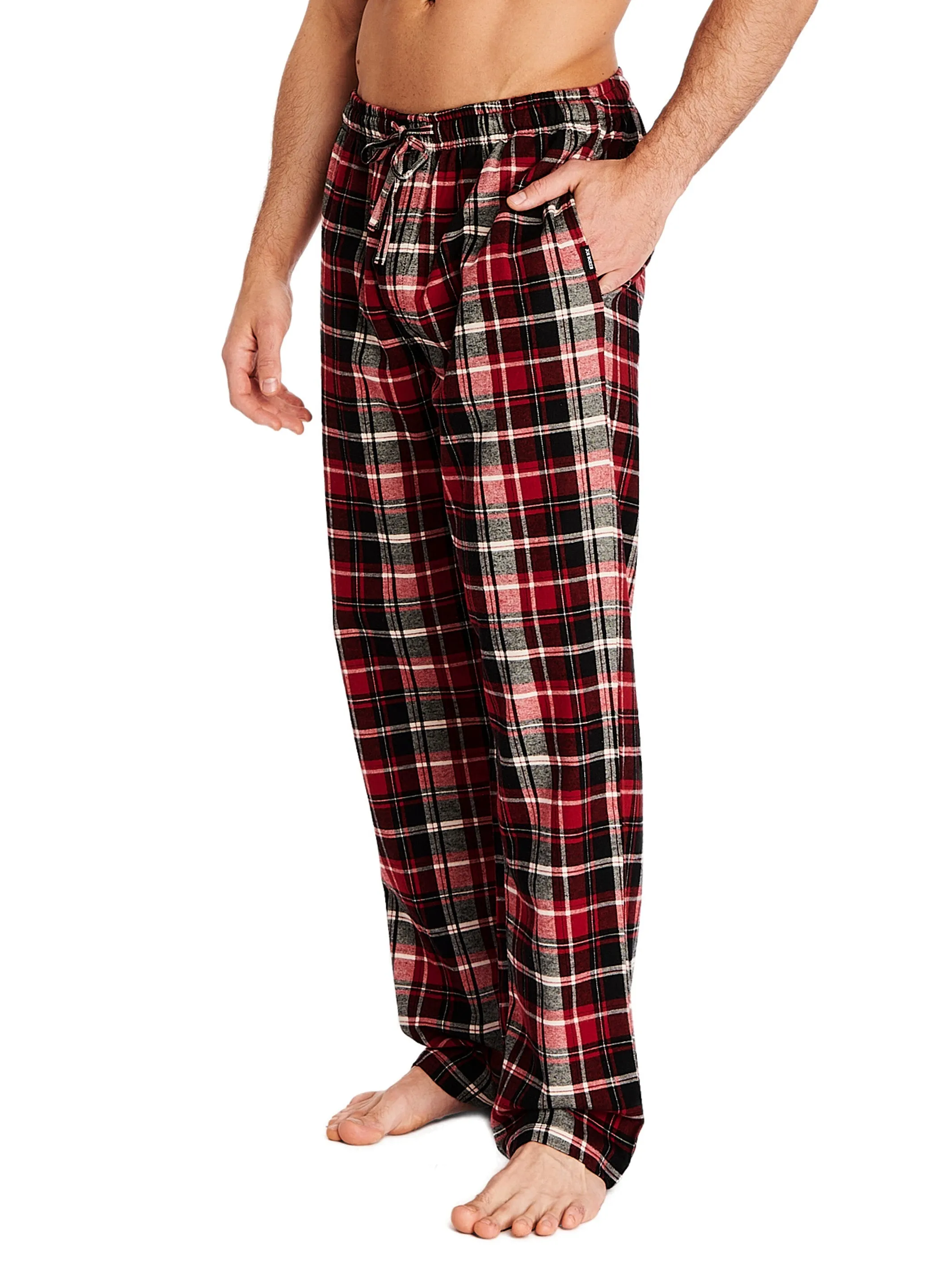 FLANNEL PANT COVERED WAISTBAND | BLACK/RED PLAID sold by Joe Boxer product image thumbnail 2