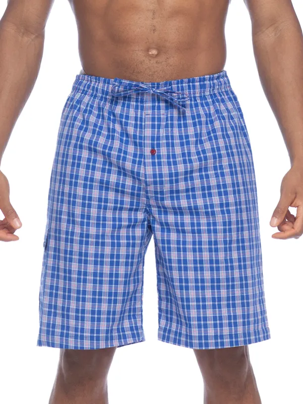 POPLIN JAM SHORT | BLUE PLAID sold by Joe Boxer