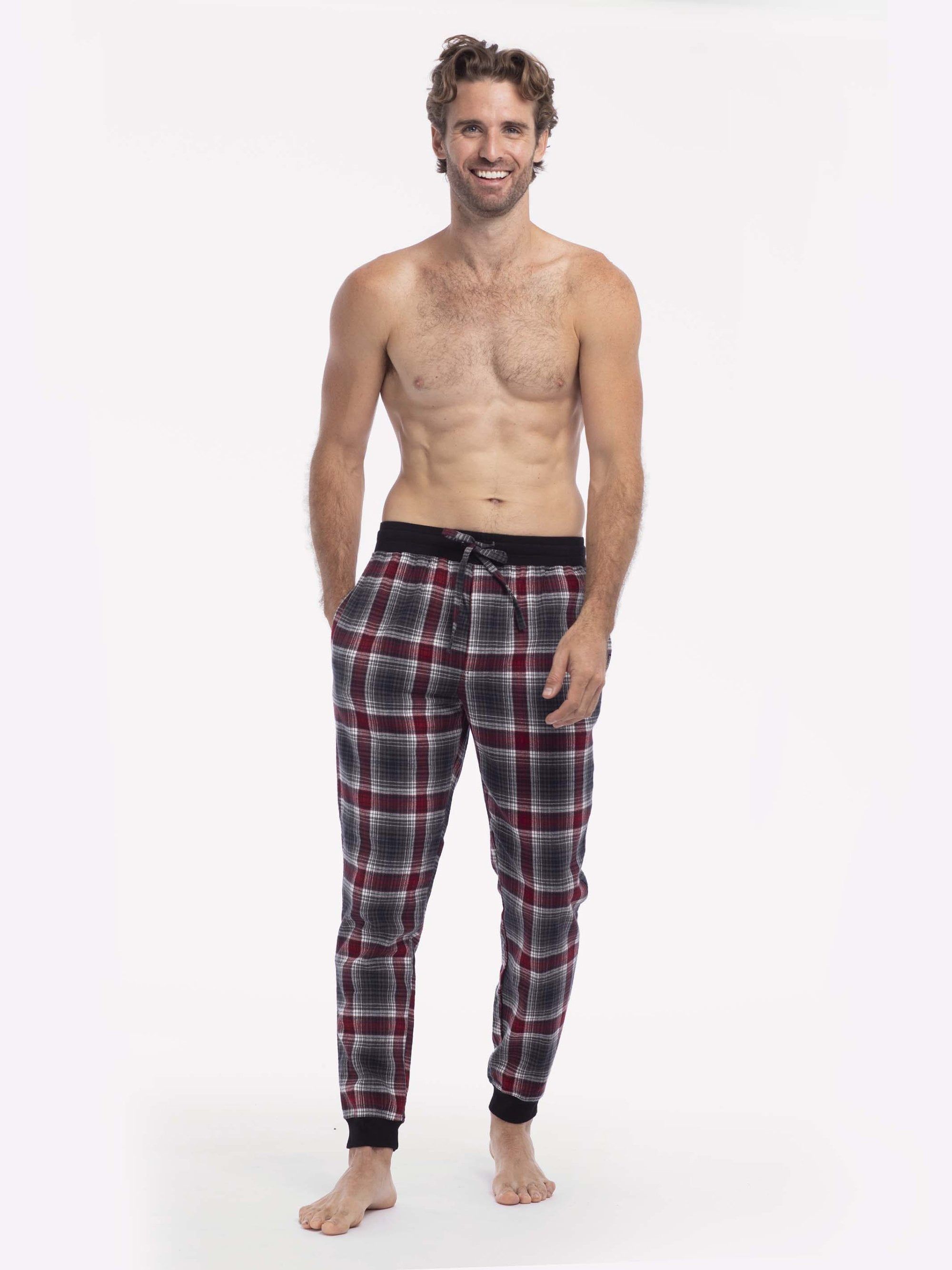 FLANNEL JOGGER | RED WHITE AND GREY PLAID sold by Joe Boxer