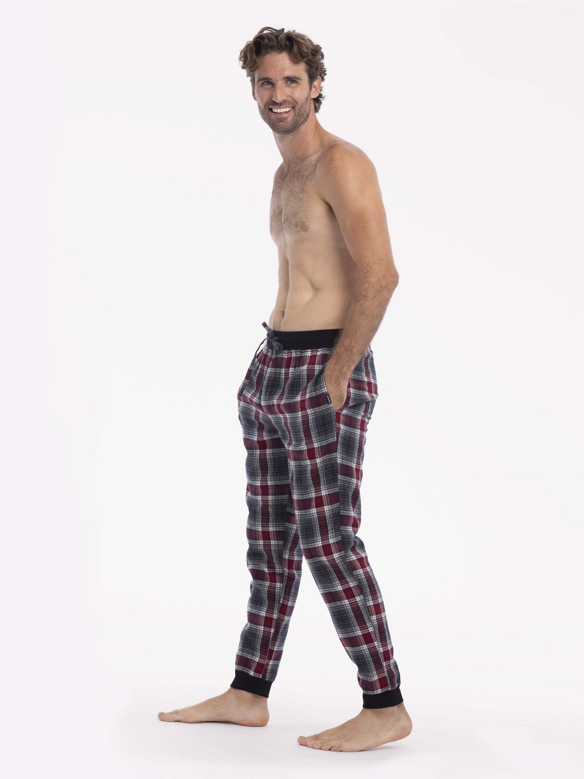 FLANNEL JOGGER | RED WHITE AND GREY PLAID sold by Joe Boxer product image thumbnail 2