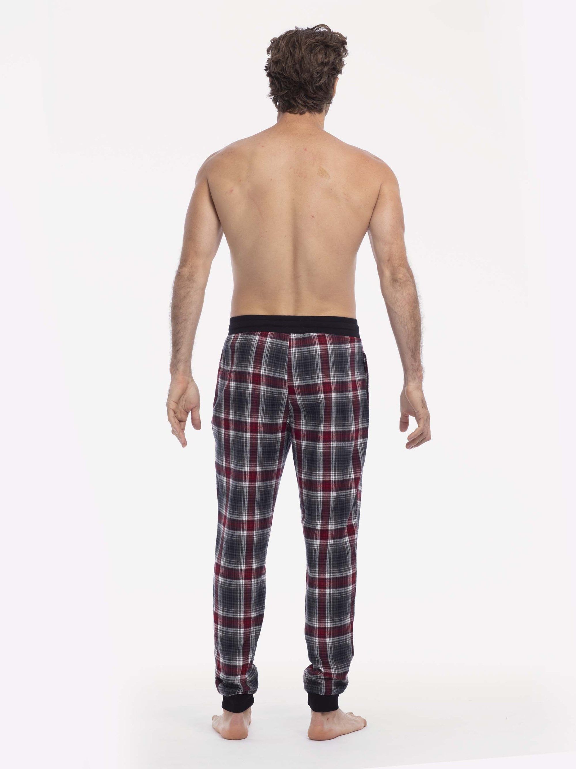 FLANNEL JOGGER | RED WHITE AND GREY PLAID sold by Joe Boxer product image thumbnail 3